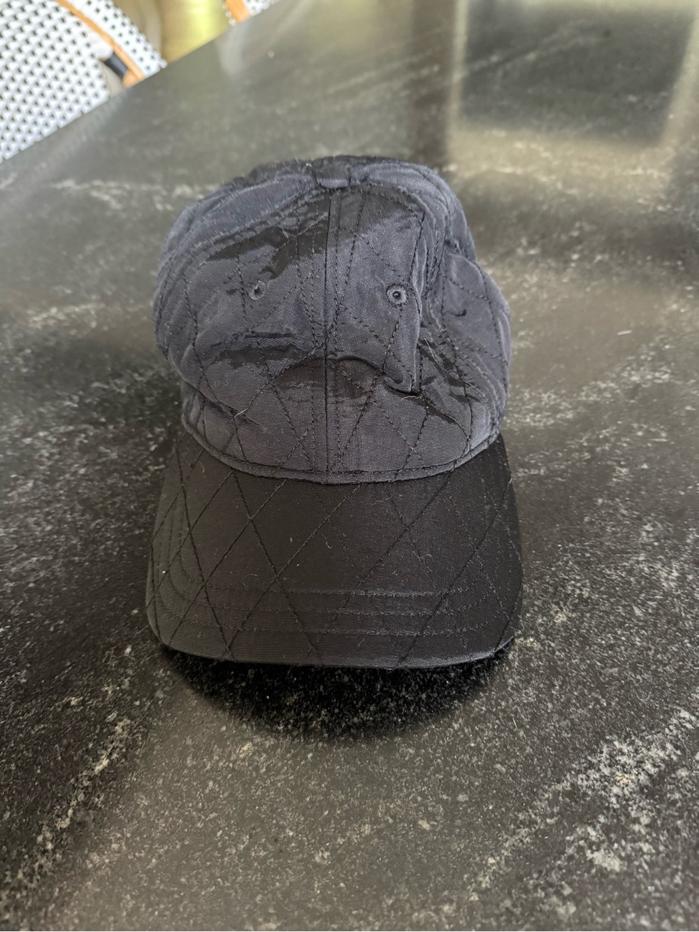 Athleta Black Quilted Logo Baseball Cap